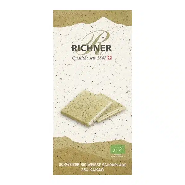 Vegane, weisse, Bio-Schokolade mit Vanille